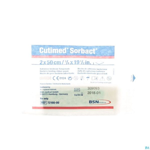 Cutimed Sorbact Meches 2x50cm 1 7216600