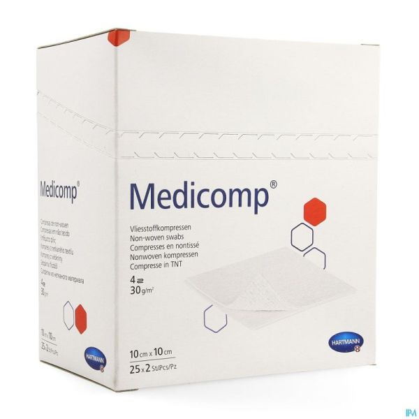 Medicomp 10x10cm 4pl. St. 25x2 P/s