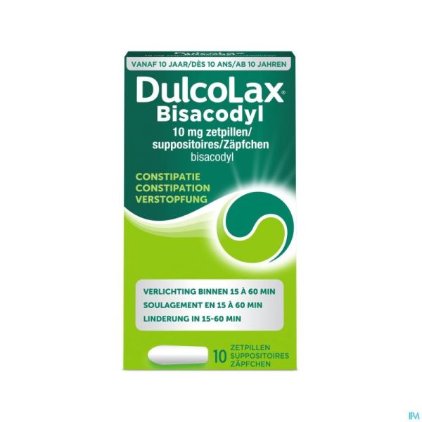 Dulcolax Bisadocyl Supp 10 X 10mg