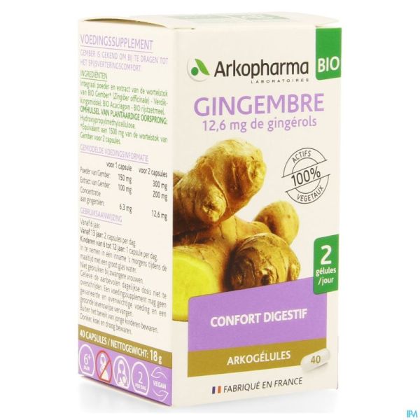 Arkogelules Gingembre Bio Caps 40