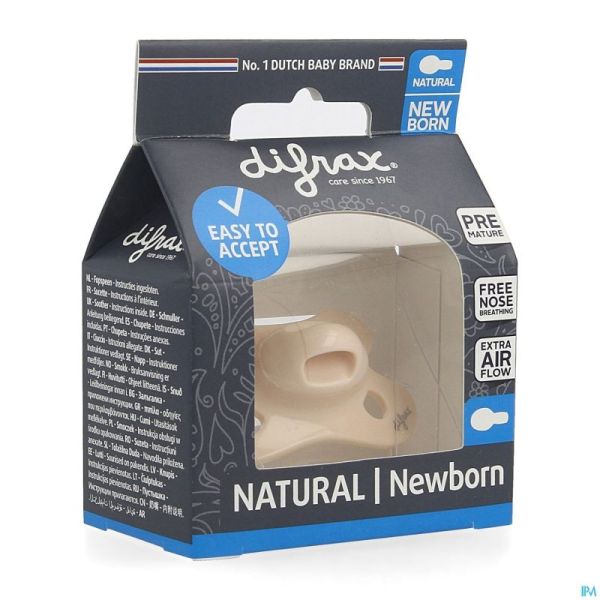 Difrax Sucette Natural Newborn Uni/pure Rose/blos.