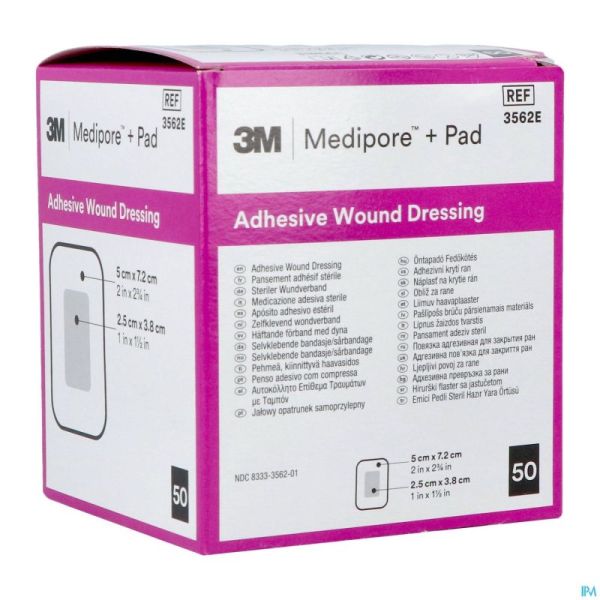 Medipore + Pad 3m 5x 7,2cm 50 3562e