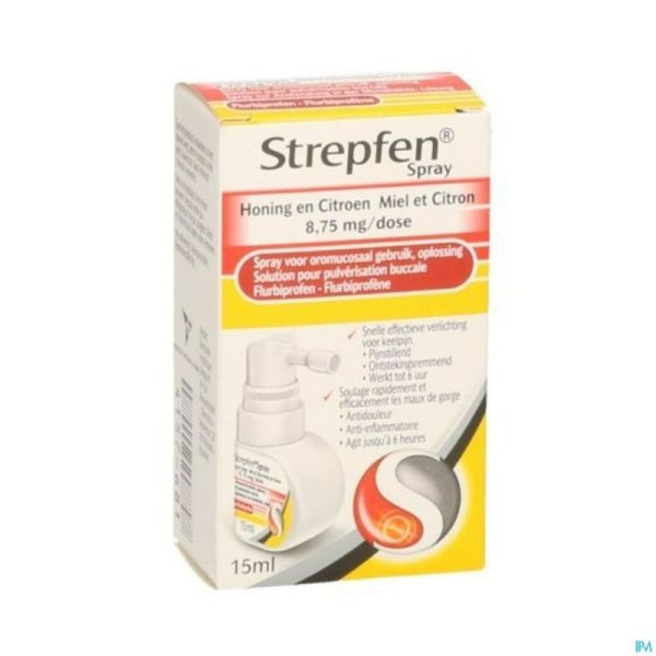 Strepfen 8,75mg Miel-citr.spray Sol Pulv Bucc.15ml