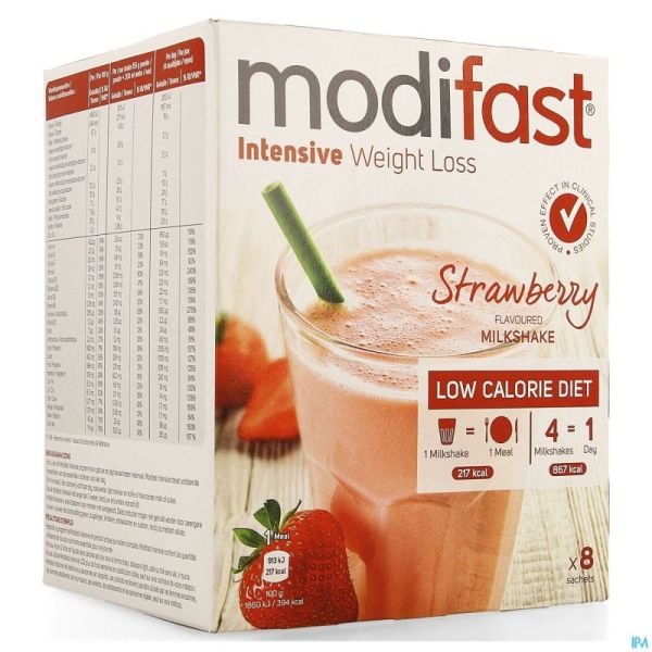 Modifast Intensive Strawberry Flav.milkshake 8x55g