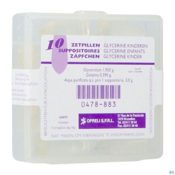 Glycerine Sopreli Supp Inf 10