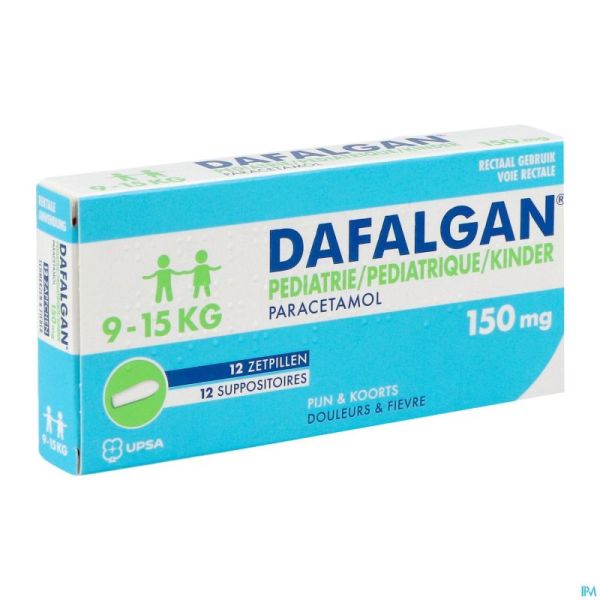 Dafalgan Pediatrique 150mg Suppo 12