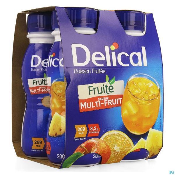 Delical Boisson Fruitee Multi-fruits 4x200ml