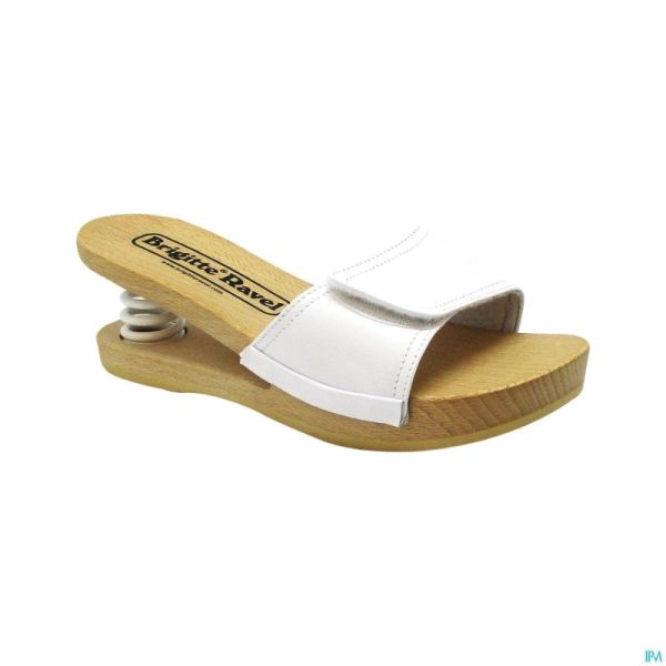Brigitte Ravel Spring Mule Bois Fish White 38