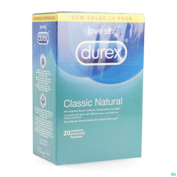 Durex Classic Natural Preservatifs 20