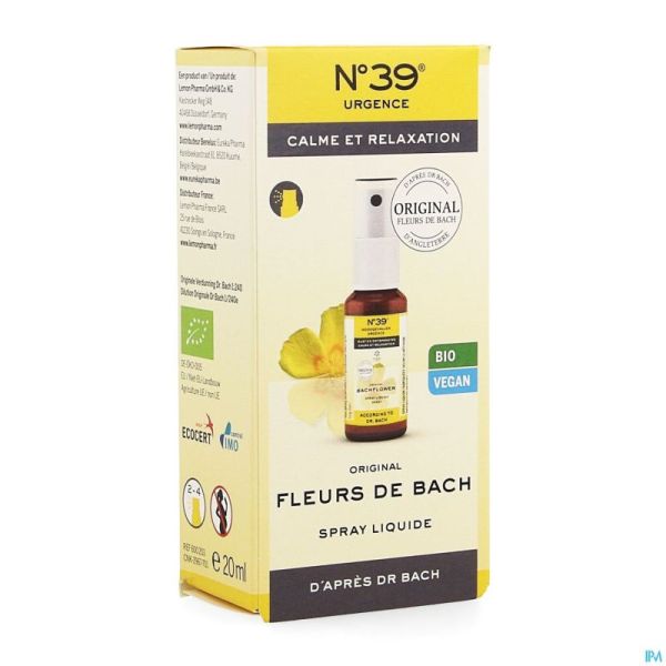 Fleurs de Bach Bio N°39 Urgence Spray 20ml