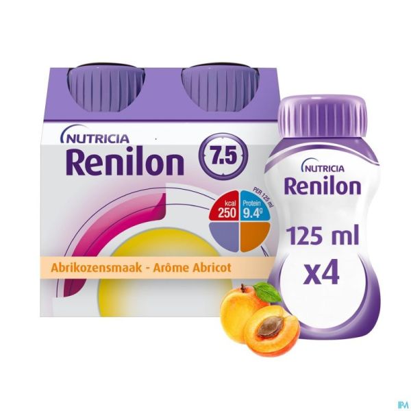 Renilon 7.5 Abricot Bouteille 4x125ml 177033 Nf