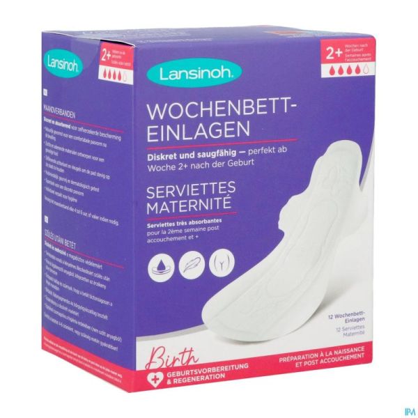 Lansinoh Serviettes Post Accouchement +2 Sem. 12