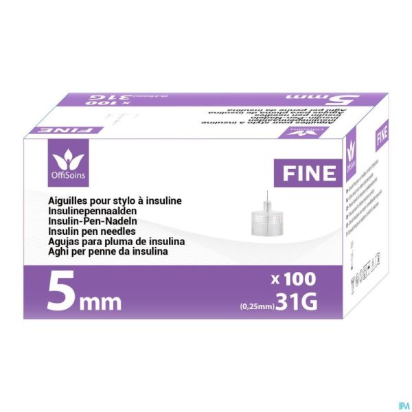 Offisoins Aiguilles Stylo Insuline 31gx5mm 100