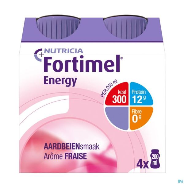 Fortimel Energy Fraise Bouteilles 4x200ml