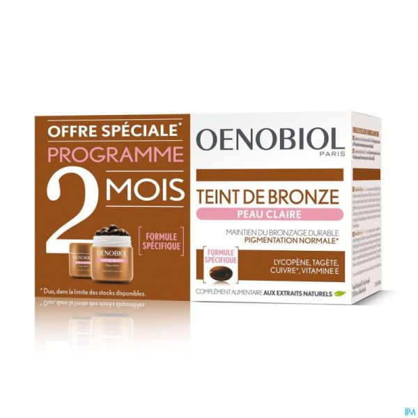 Oenobiol Teint Bronze Peau Claire Caps 2x30