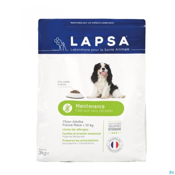 Lapsa Maintenance Chien Ad.petite Race S/cereal3kg
