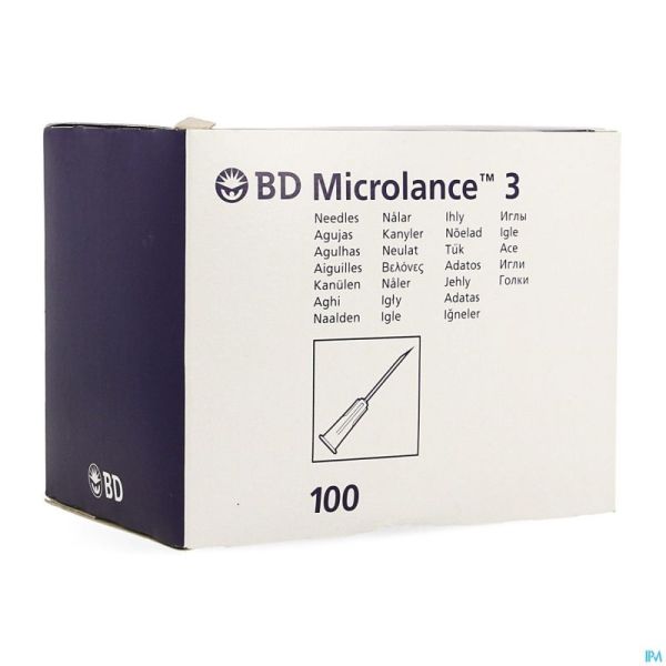 Bd Microlance Aiguille Hypoderm.27g 1/2'' Ster 100