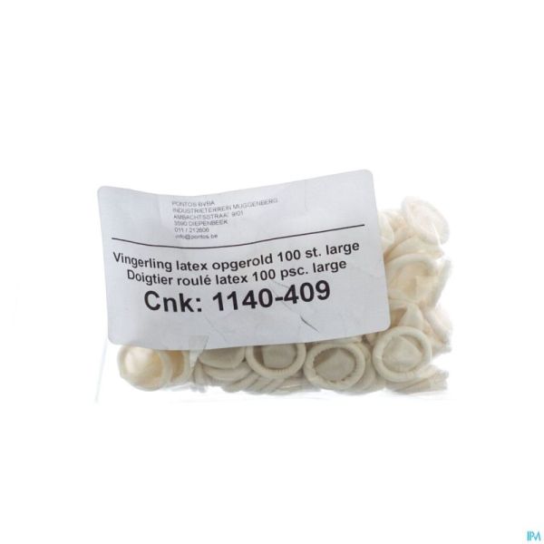Doigtier Roule Latex Large 100 Pontos