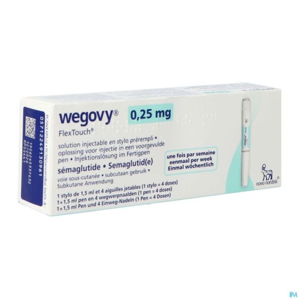 Wegovy 0,25mg Flextouch Sol Inj Stylo Prer. 1,5ml