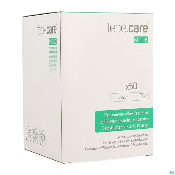 Febelcare Med6 Pansem. Adhesifs Steril. 7x5cm 50pc
