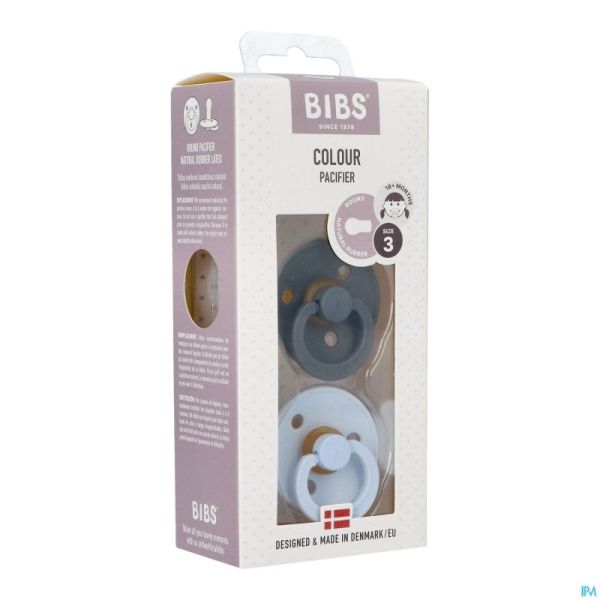 Bibs 3 Sucette Duo Iron Baby Blue