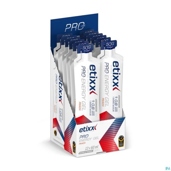 Etixx Double Carb Energy Gel Proline Peach 12x60ml