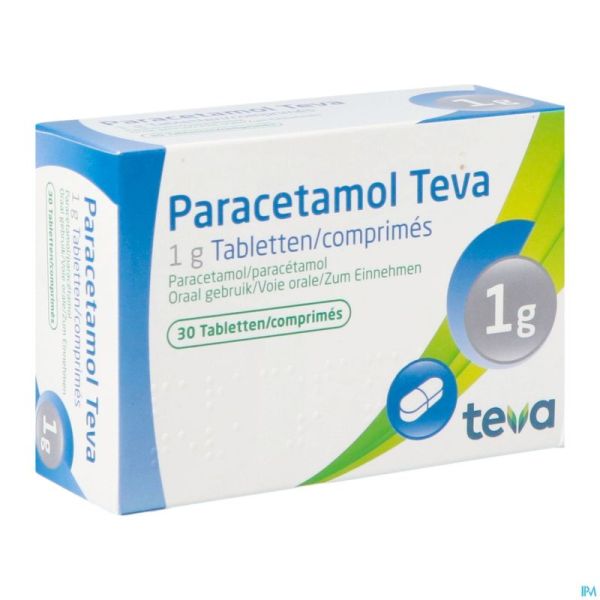 Paracetamol teva 1 g comp  30 x 1 g blister