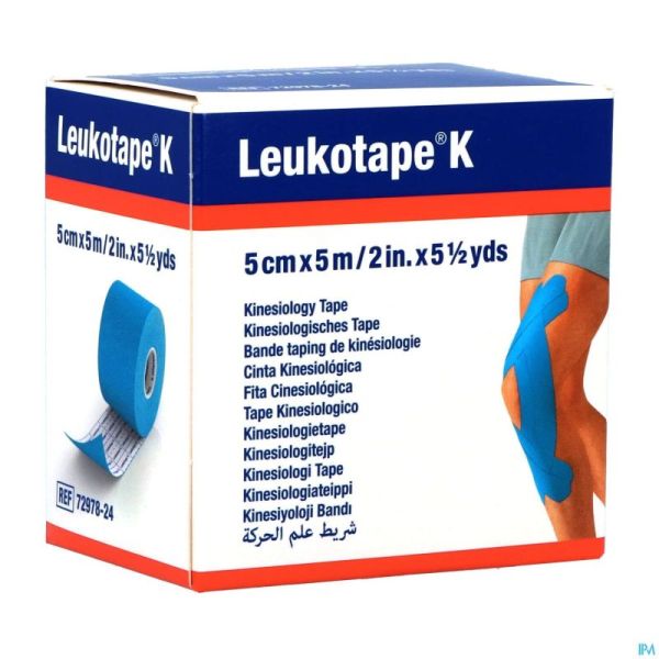 Leukotape K Bande Adh Elast Bleu Clair 5cmx5m 1