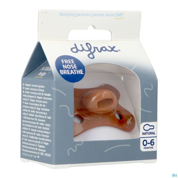 Difrax Sucette Natural 0-6m Uni Cinnamon