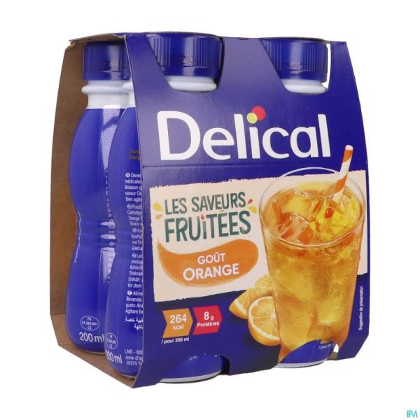 Delical Boisson Fruitee Orange 4x200ml