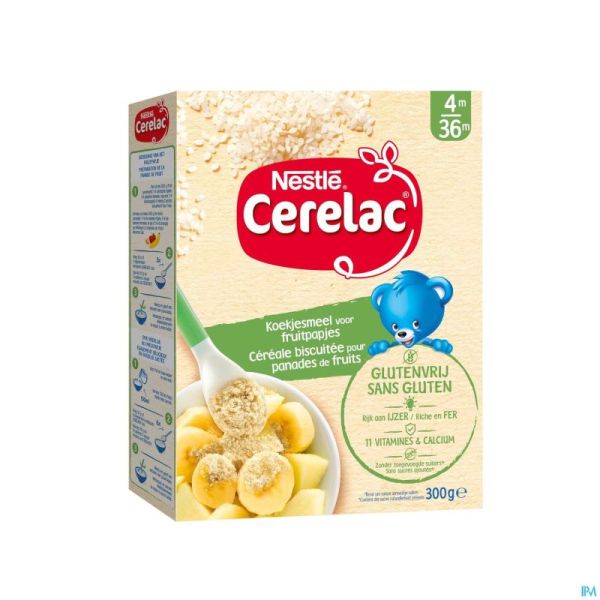 Nestlé Cerelac Céréales Biscuitées SANS GLUTEN Bébé 4+ 300g