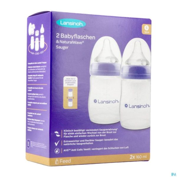 Lansinoh Biberon Natural Wave 2x160ml