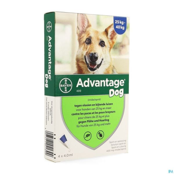 Advantage 400 Chiens 25<40kg 4x4ml
