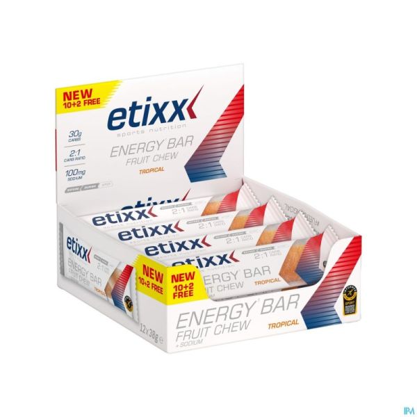 Etixx Energy Bar Fruit Tropical 12x38g
