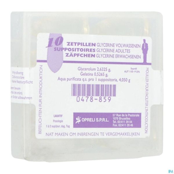 Glycerine Sopreli Supp Ad 10