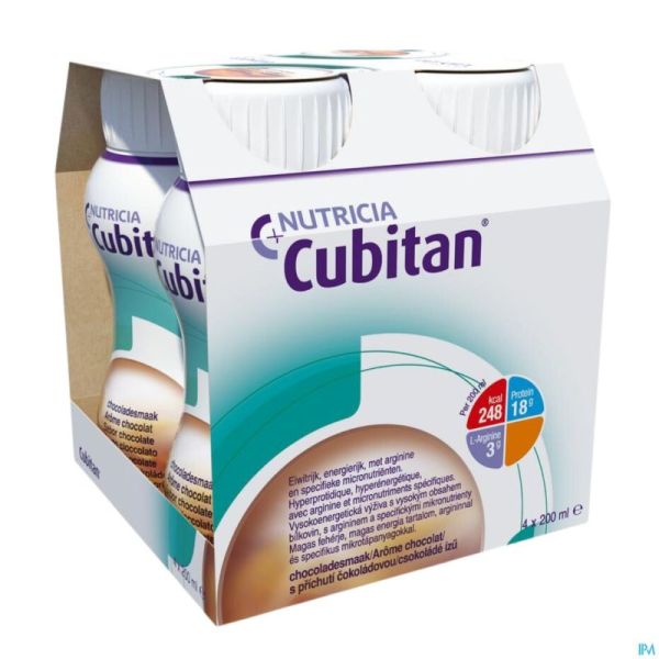 Cubitan Arôme Chocolat Bouteilles 4x200ml