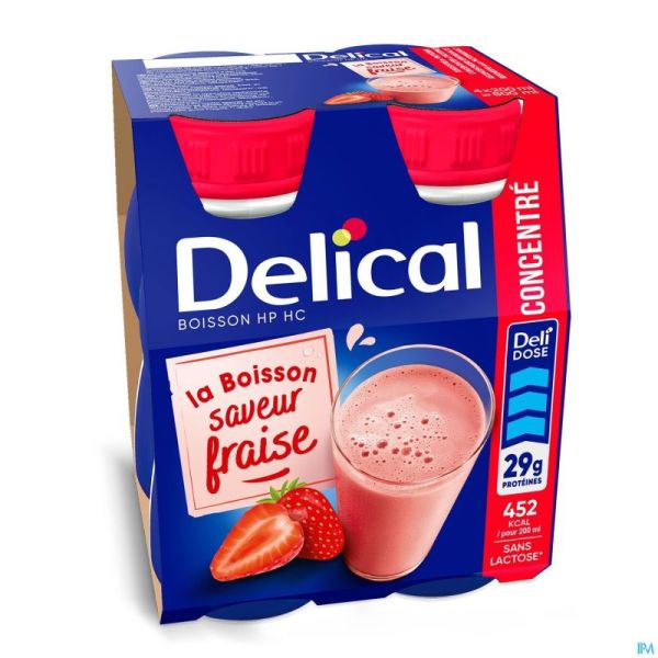 Delical Concentre Fraise 4x200ml