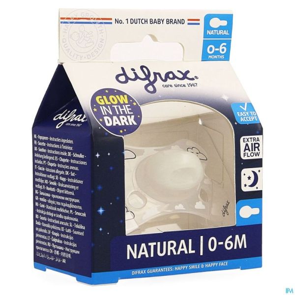 Difrax Sucette Natural 0-6m Nuit