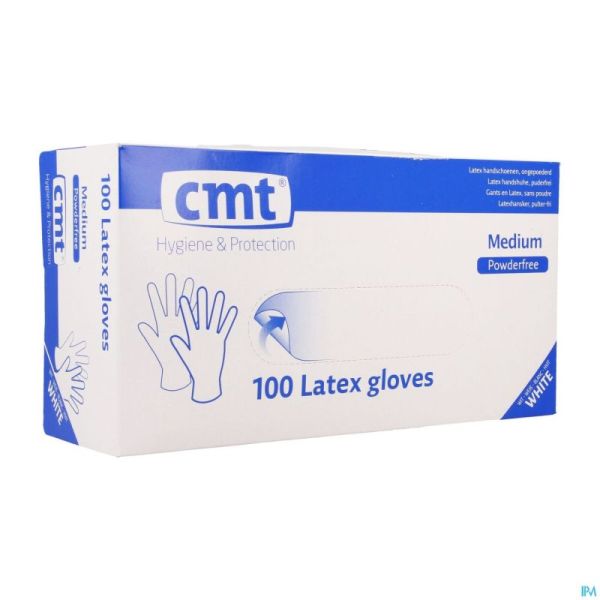 Cmt Gants Latex Blanc Pf M 100