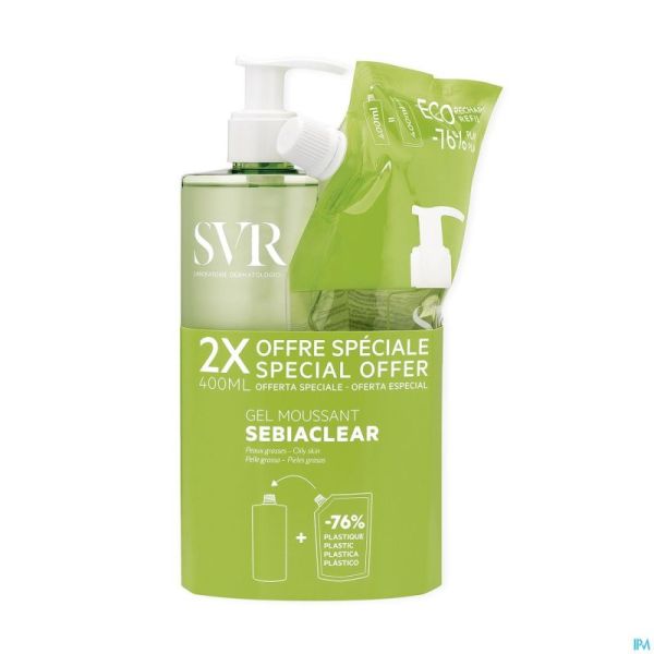 Svr Sebiaclear Gel 400ml+refill 400ml Rempl4656039