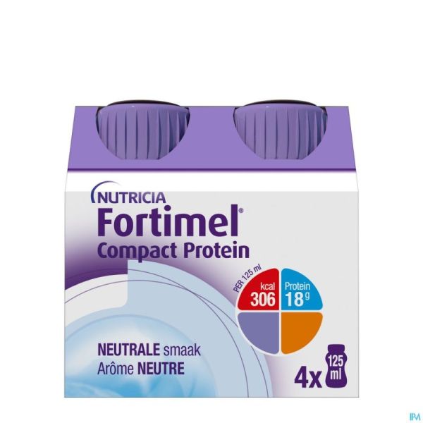 Fortimel Compact Protein Neutre Bouteilles 4x125 ml