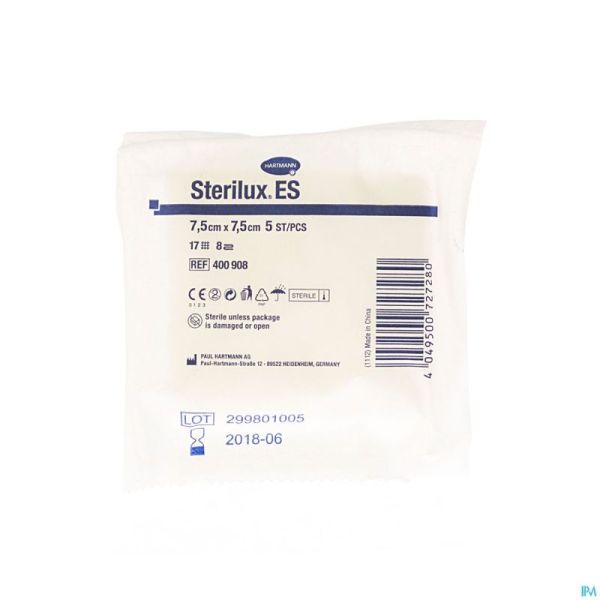 Sterilux Es 7,5x7,5cm 8pl.st. 30x5 P/s