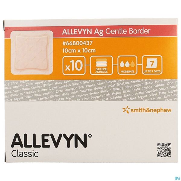 Allevyn Ag Pans Adhesive Silic. 10x10cm 10