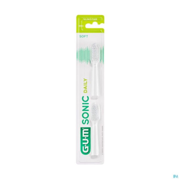 Gum Sonic Daily Brosse Dents Pile Tetes Blanche 2