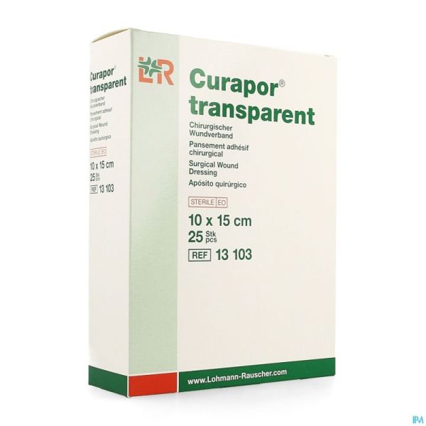 Curapor Transparent Steril 10cmx15cm 25 13103