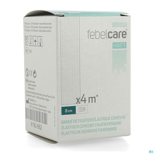 Febelcare Haft Bande Fix. Elastiq. Cohesive 8cmx4m