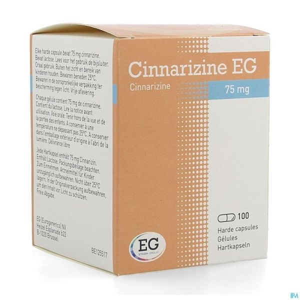 Cinnarizine eg caps  100 x 75 mg