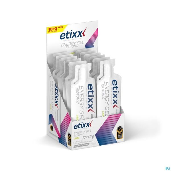 Etixx Isotonic Energy Gel Lime 12x40g
