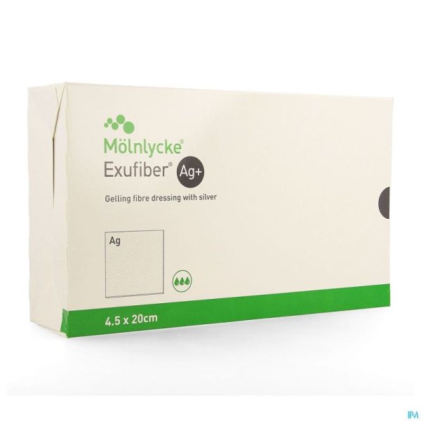 Exufiber Ag Gel.fibre Dressing St Meche 4,5x20 10