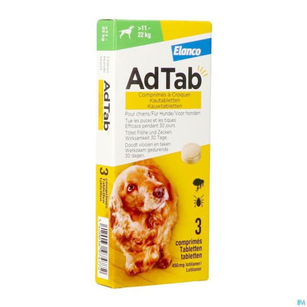 Adtab 450mg Chien 11kg-22kg Comp A Croquer 3